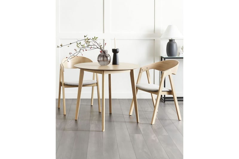 Sett med 2 spisestuestoler Yuba - Grå, lyst tre - Møbler - Stoler & lenestoler - Spisestuestoler & kjøkkenstoler