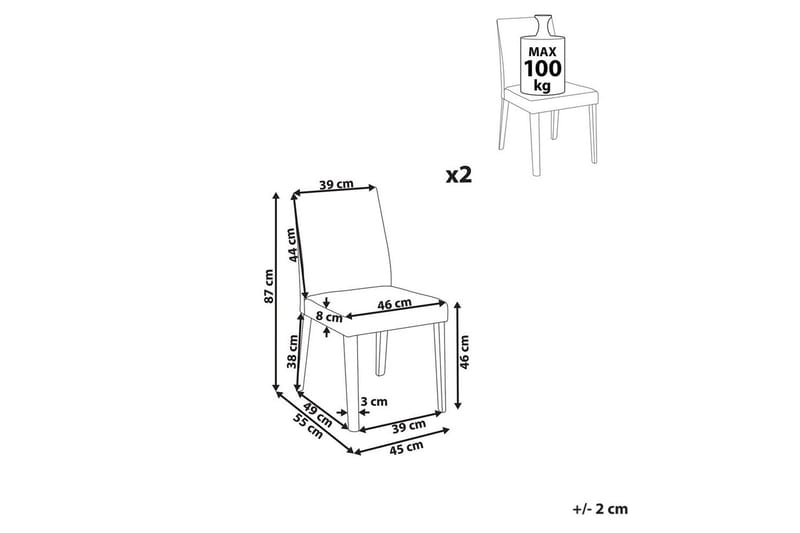 Sett med 2 spisestuestoler Phola - Møbler - Stoler & lenestoler - Spisestuestoler & kjøkkenstoler