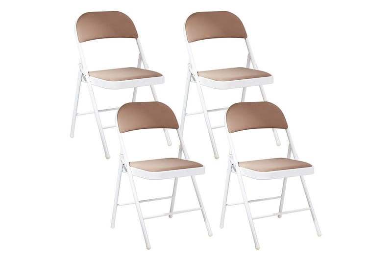 Sett med 4 klappstoler Sparks, Beige, hvit