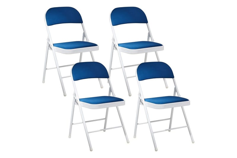 Sett med 4 klappstoler Sparks, Blå, Hvit