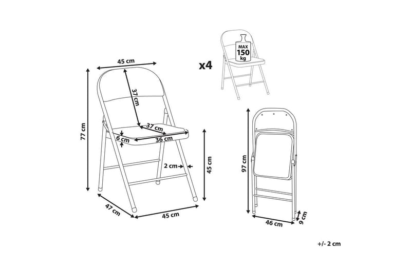 Sett med 4 klappstoler Sparks - Grå, hvit - Møbler - Stoler & lenestoler - Klappstol & stablingsbare stoler