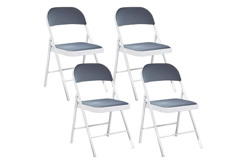 Sett med 4 klappstoler Sparks, Grå, hvit