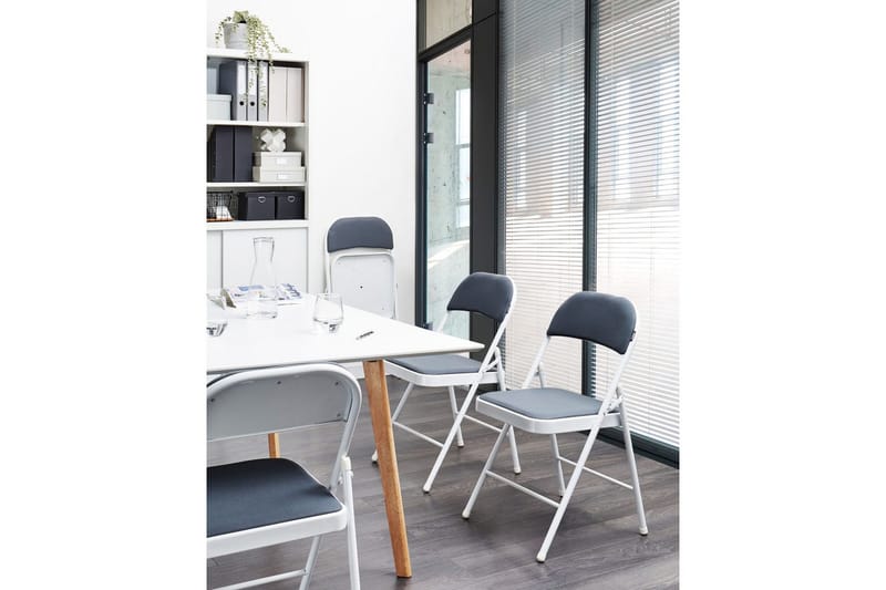 Sett med 4 klappstoler Sparks - Grå, hvit - Møbler - Stoler & lenestoler - Klappstol & stablingsbare stoler