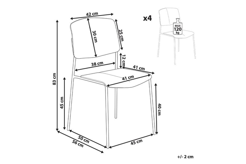 Sett med 4 spisestoler Astoria - Beige - Møbler - Stoler & lenestoler - Spisestuestoler & kjøkkenstoler