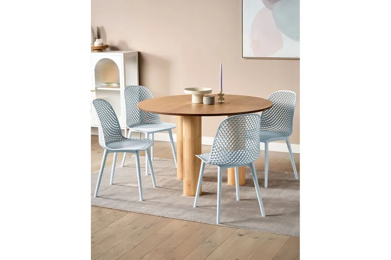 Sett med 4 spisestoler Emory - Blå - Møbler - Stoler & lenestoler - Spisestuestoler & kjøkkenstoler