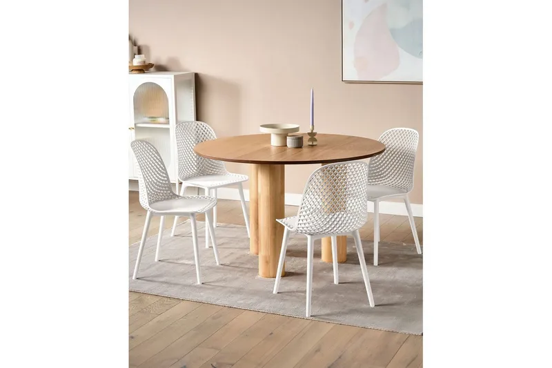 Sett med 4 spisestoler Emory - Hvit - Møbler - Stoler & lenestoler - Spisestuestoler & kjøkkenstoler