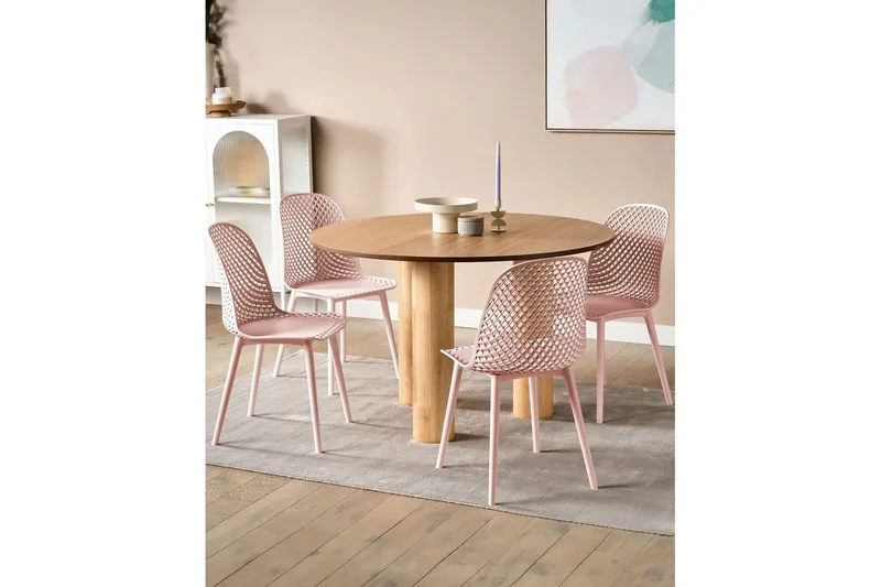 Sett med 4 spisestoler Emory - Rosa - Møbler - Stoler & lenestoler - Spisestuestoler & kjøkkenstoler