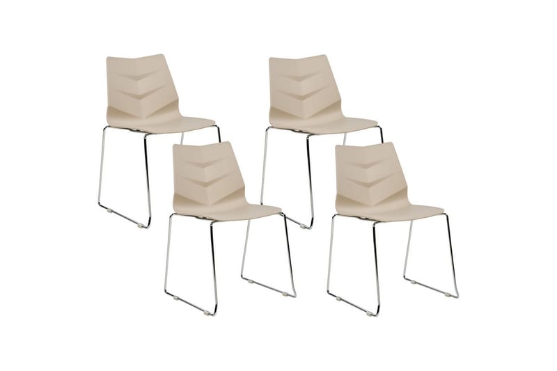 Sett med 4 spisestoler Hartley, Beige, Sølv