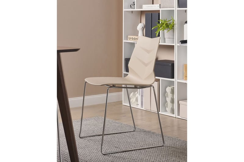 Sett med 4 spisestoler Hartley - Beige, Sølv - Møbler - Stoler & lenestoler - Spisestuestoler & kjøkkenstoler