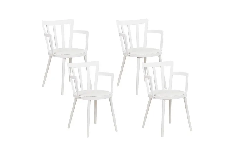 Sett med 4 spisestoler Morill, Hvit