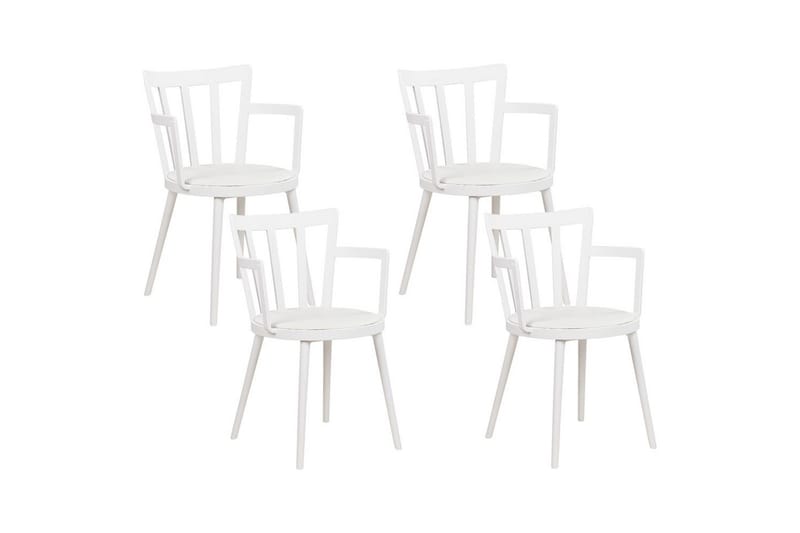 Sett med 4 spisestoler Morill, Hvit