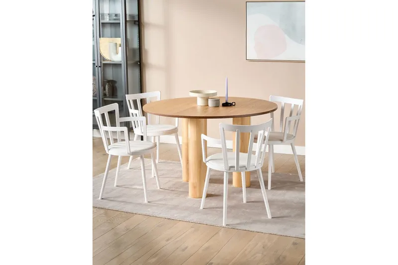 Sett med 4 spisestoler Morill - Hvit - Møbler - Stoler & lenestoler - Spisestuestoler & kjøkkenstoler