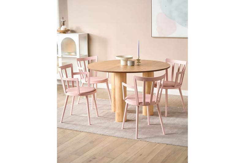 Sett med 4 spisestoler Morill - Rosa - Møbler - Stoler & lenestoler - Spisestuestoler & kjøkkenstoler