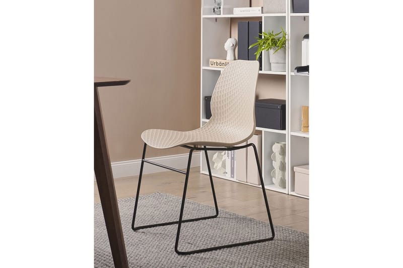 Sett med 4 spisestoler Panora - Beige, svart - Møbler - Stoler & lenestoler - Spisestuestoler & kjøkkenstoler