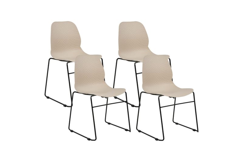 Sett med 4 spisestoler Panora - Beige, svart - Møbler - Stoler & lenestoler - Spisestuestoler & kjøkkenstoler