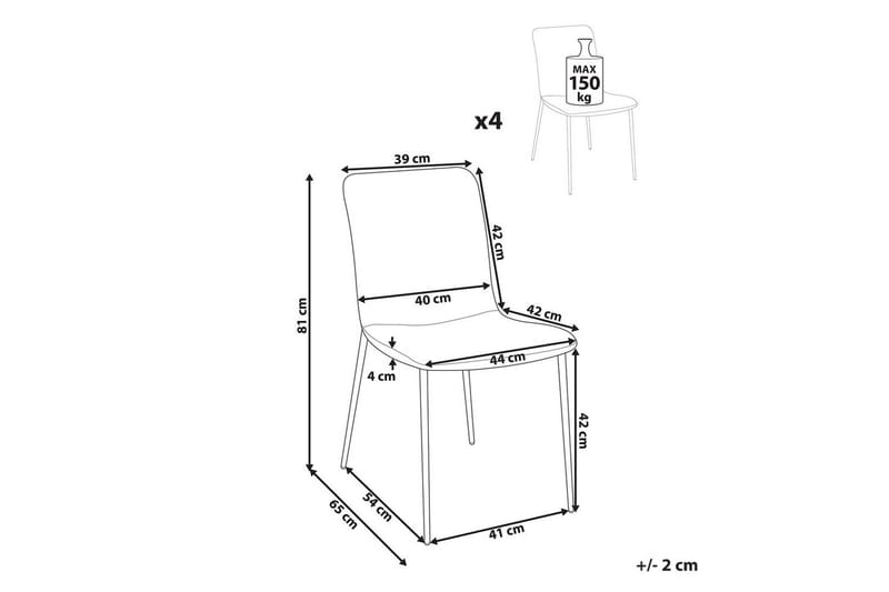 Sett med 4 spisestuestoler Glendive - Beige, svart - Møbler - Stoler & lenestoler - Spisestuestoler & kjøkkenstoler