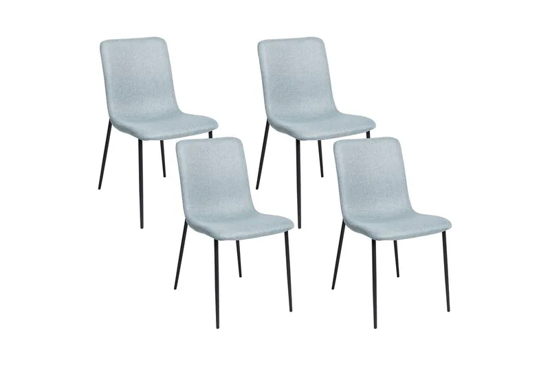 Sett med 4 spisestuestoler Glendive, Blå, Svart