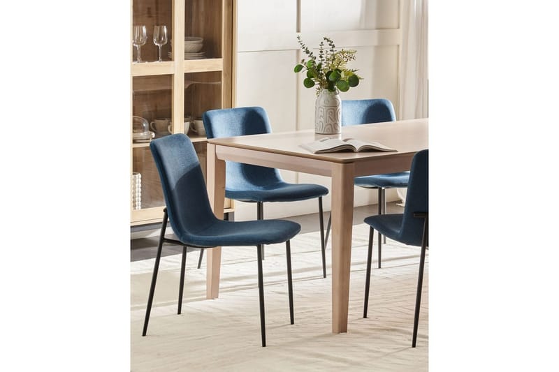 Sett med 4 spisestuestoler Glendive - Mørk blå, svart - Møbler - Stoler & lenestoler - Spisestuestoler & kjøkkenstoler