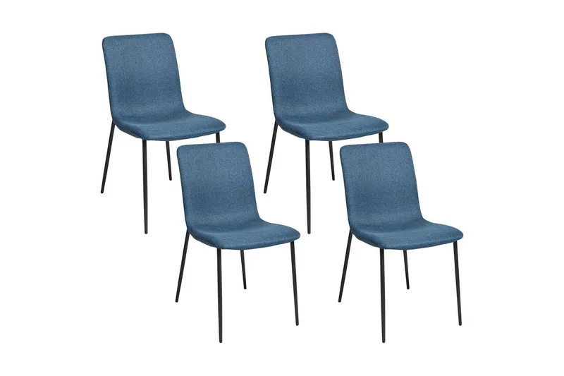 Sett med 4 spisestuestoler Glendive - Mørk blå, svart - Møbler - Stoler & lenestoler - Spisestuestoler & kjøkkenstoler