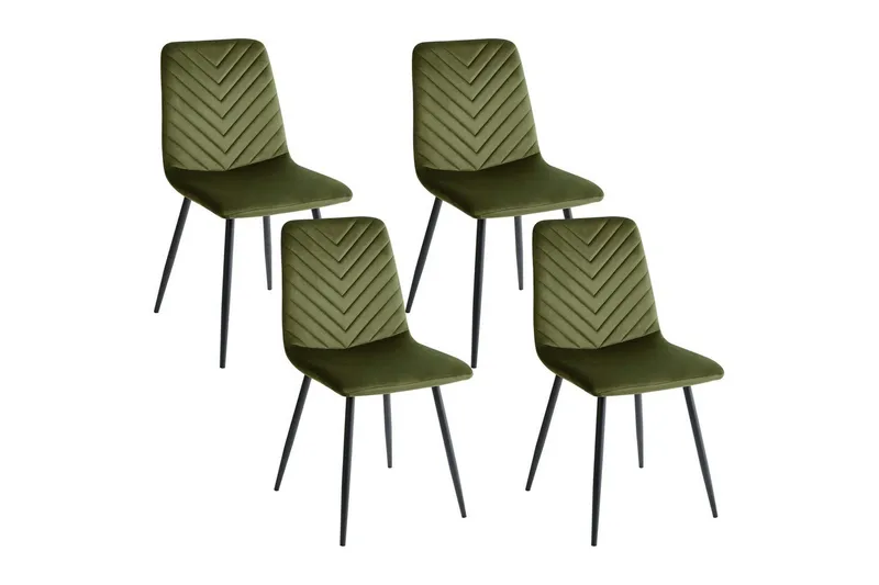 Sett med 4 spisestuestoler Havre, Grønn, Svart, Grønn, svart