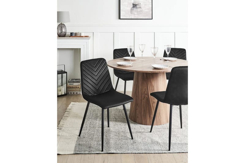 Sett med 4 spisestuestoler Havre - Svart - Møbler - Stoler & lenestoler - Spisestuestoler & kjøkkenstoler