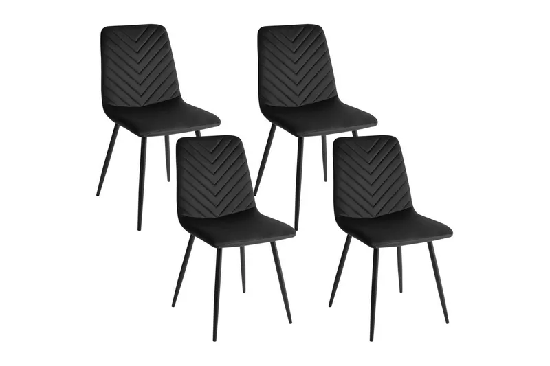 Sett med 4 spisestuestoler Havre - Svart - Møbler - Stoler & lenestoler - Spisestuestoler & kjøkkenstoler