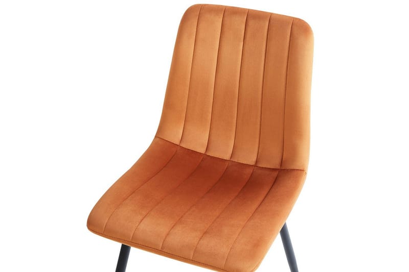 Sett med 4 spisestuestoler Kalispell - Oransje, svart - Møbler - Stoler & lenestoler - Spisestuestoler & kjøkkenstoler