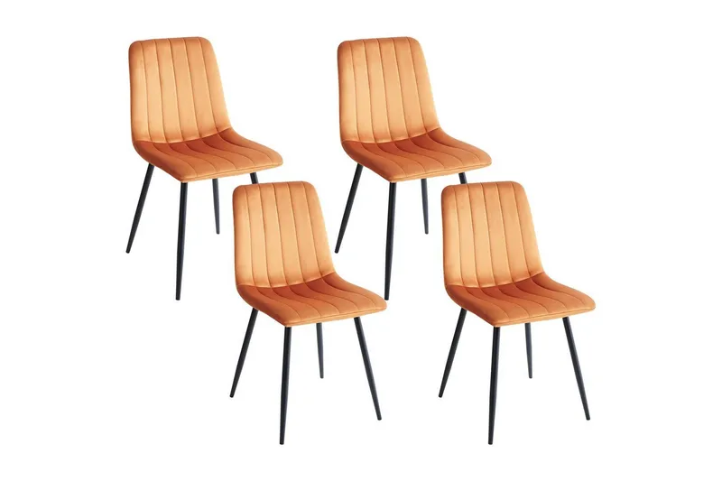 Sett med 4 spisestuestoler Kalispell, Oransje, svart