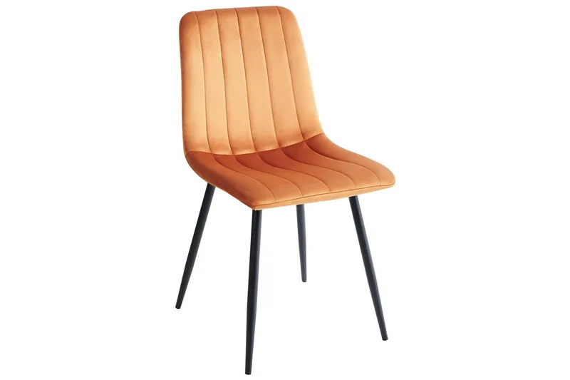 Sett med 4 spisestuestoler Kalispell - Oransje, svart - Møbler - Stoler & lenestoler - Spisestuestoler & kjøkkenstoler