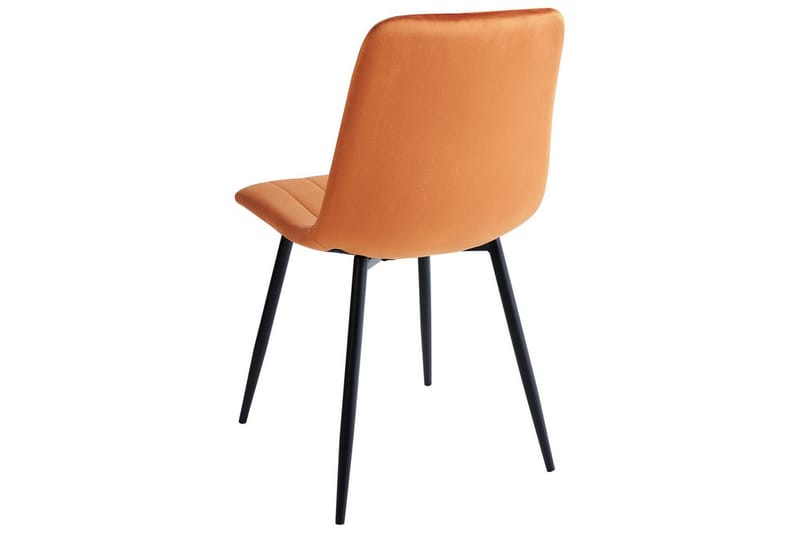 Sett med 4 spisestuestoler Kalispell - Oransje, svart - Møbler - Stoler & lenestoler - Spisestuestoler & kjøkkenstoler