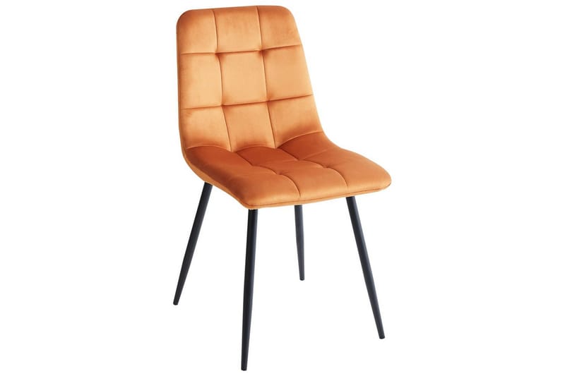 Sett med 4 spisestuestoler Powell - Oransje, svart - Møbler - Stoler & lenestoler - Spisestuestoler & kjøkkenstoler