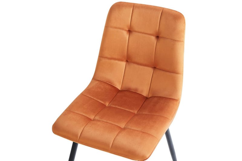 Sett med 4 spisestuestoler Powell - Oransje, svart - Møbler - Stoler & lenestoler - Spisestuestoler & kjøkkenstoler