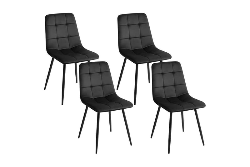 Sett med 4 spisestuestoler Powell - Svart - Møbler - Stoler & lenestoler - Spisestuestoler & kjøkkenstoler
