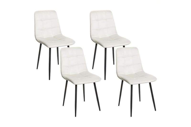 Sett med 4 spisestuestoler Powell - Hvit, Svart - Møbler - Stoler & lenestoler - Spisestuestoler & kjøkkenstoler