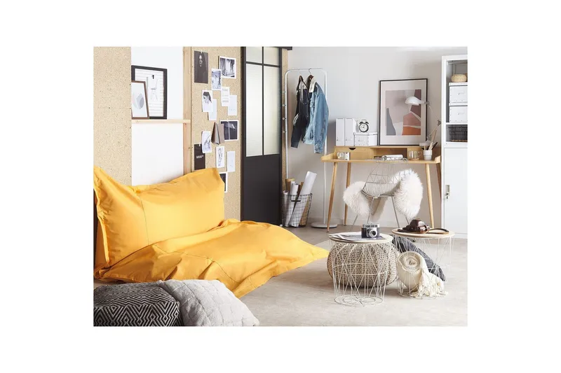 Sittsäck Beliani Fuzzy Blå, 180x230x20 cm Yellow - Møbler - Stoler & lenestoler - Sittesekk & sakkosekk