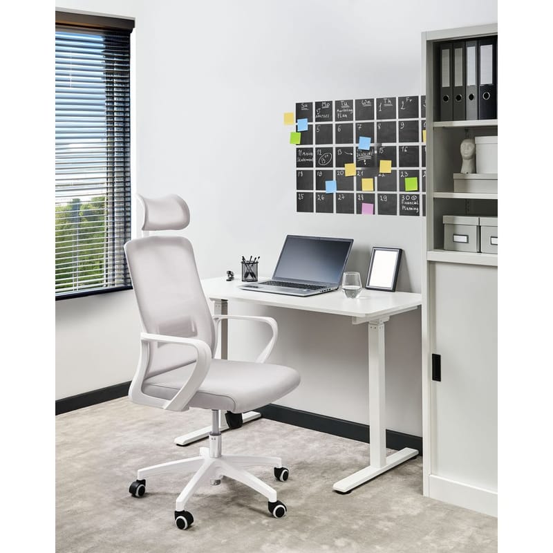 Skrivebordsstol Monarch - Grå, Hvit - Møbler - Stoler & lenestoler - Kontorstol & skrivebordsstol