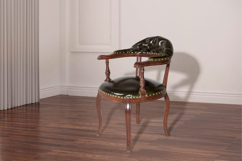 Albero Karmstol - Valnøtt/Mørkegrønn - Møbler - Stoler & lenestoler