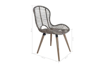 Spisestoler 2 stk brun naturell rotting - Brun - Møbler - Stoler & lenestoler