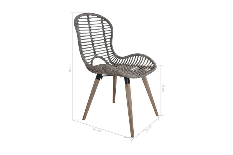 Spisestoler 2 stk brun naturell rotting - Brun - Møbler - Stoler & lenestoler