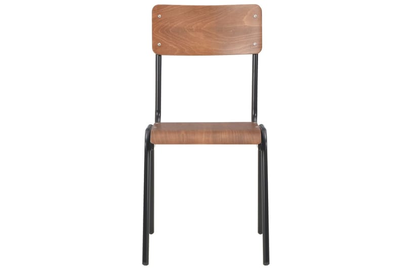 Spisestoler 2 stk brun solid kryssfinér stål - Spisestuestoler & kjøkkenstoler - Karmstoler