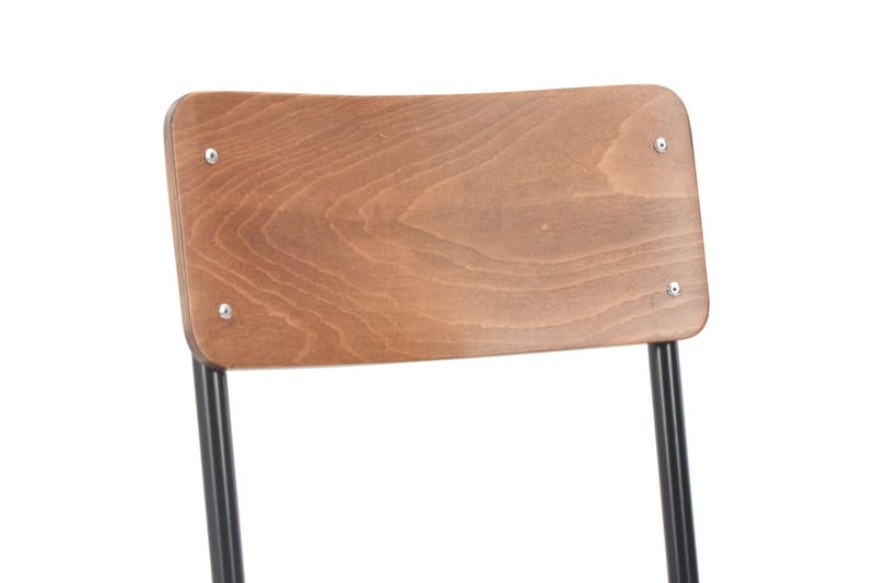 Spisestoler 2 stk brun solid kryssfinér stål - Spisestuestoler & kjøkkenstoler - Karmstoler