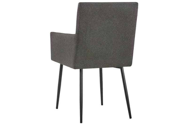 Spisestoler med armlener 2 stk gråbrun stoff - Brun - Spisestuestoler & kjøkkenstoler - Karmstoler