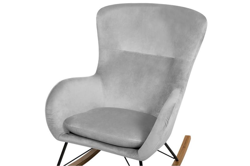 Freeburger Gyngestol Fløyel - Grå - Møbler - Stoler & lenestoler - Gyngestoler