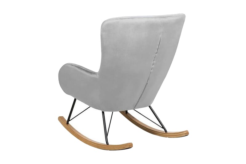 Freeburger Gyngestol Fløyel - Grå - Møbler - Stoler & lenestoler - Gyngestoler