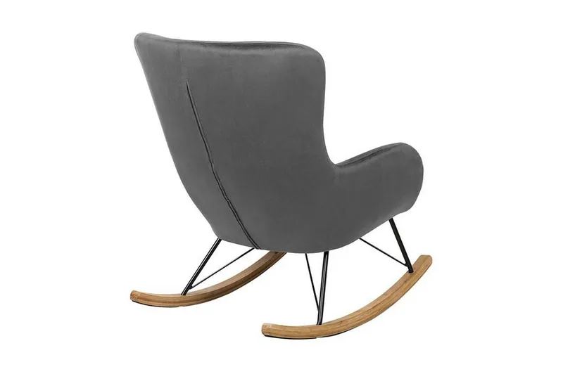 Freeburger Gyngestol Fløyel - Grå - Møbler - Stoler & lenestoler - Gyngestoler