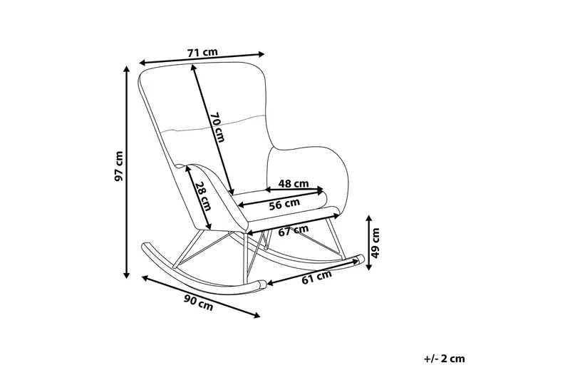 Freeburger Gyngestol Fløyel - Grønn - Møbler - Stoler & lenestoler - Gyngestoler