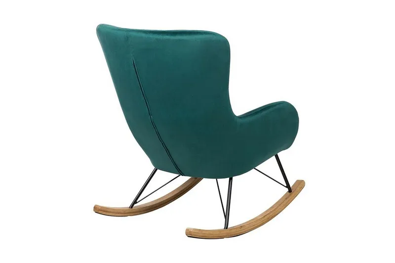 Freeburger Gyngestol Fløyel - Grønn - Møbler - Stoler & lenestoler - Gyngestoler