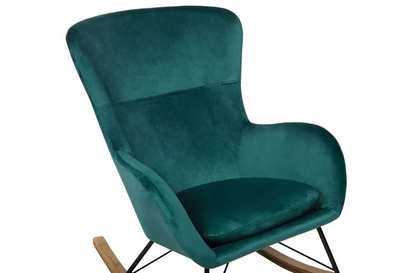 Freeburger Gyngestol Fløyel - Grønn - Møbler - Stoler & lenestoler - Gyngestoler