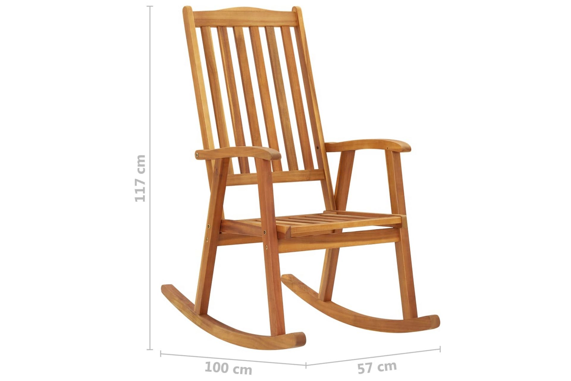 Gyngestol heltre akasie - Brun - Møbler - Stoler & lenestoler - Gyngestoler