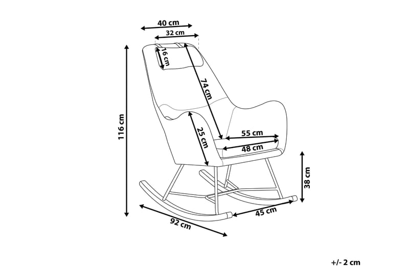 Harnos Gyngestol Fløyel - Grå - Møbler - Stoler & lenestoler - Gyngestoler